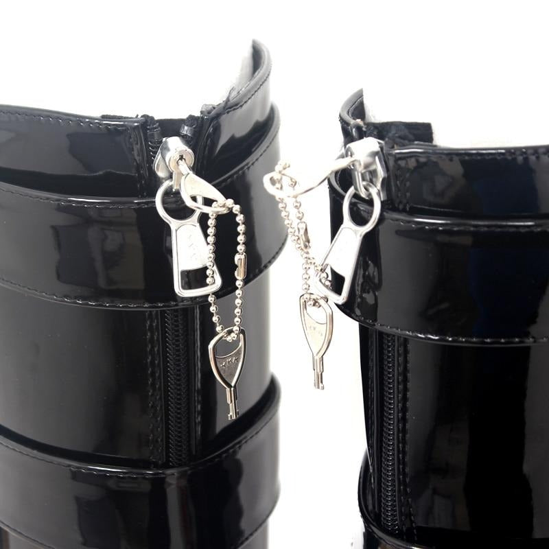 8 Keys Lockable Heelless Boots - Sissy Lux