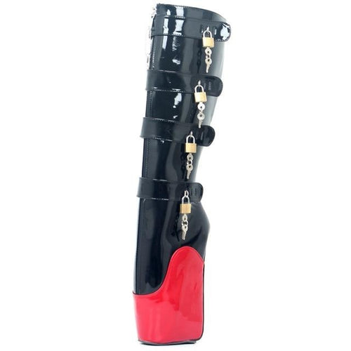 8 Keys Lockable Heelless Boots - Sissy Lux