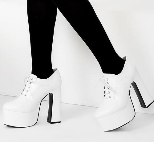 Chunky Block Heel Platform Shoes - Sissy Lux