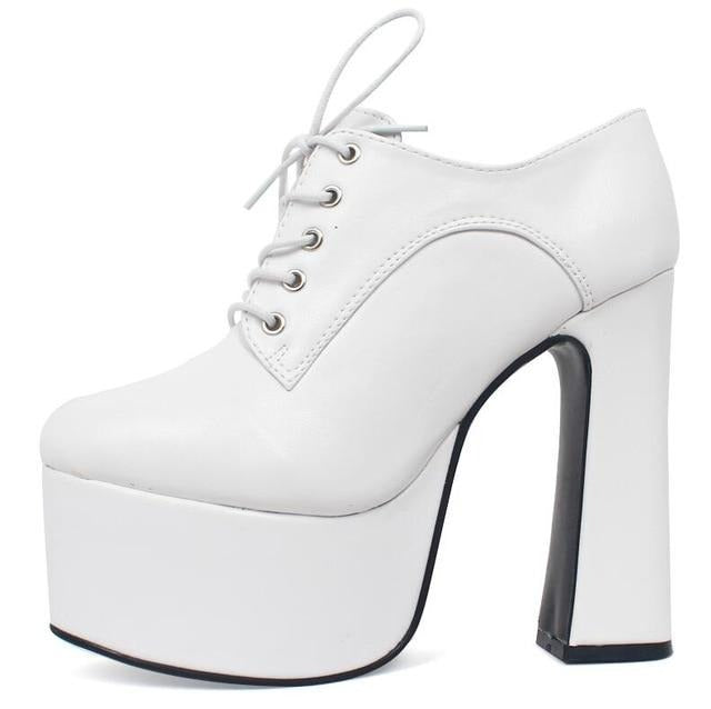 Chunky Block Heel Platform Shoes - Sissy Lux