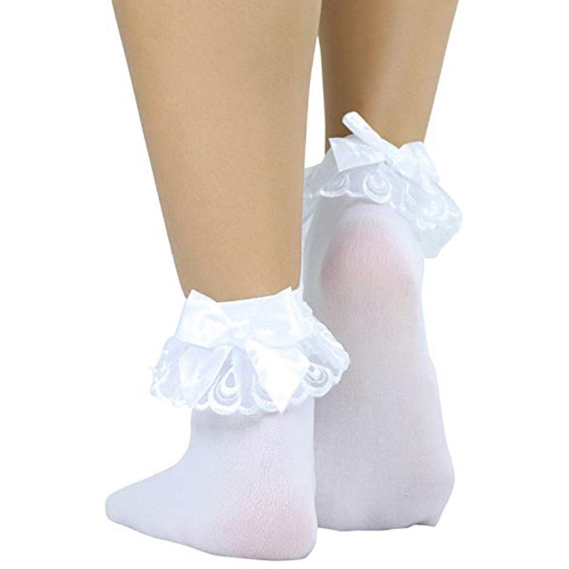 Satin Bow Sissy Socks - Sissy Lux