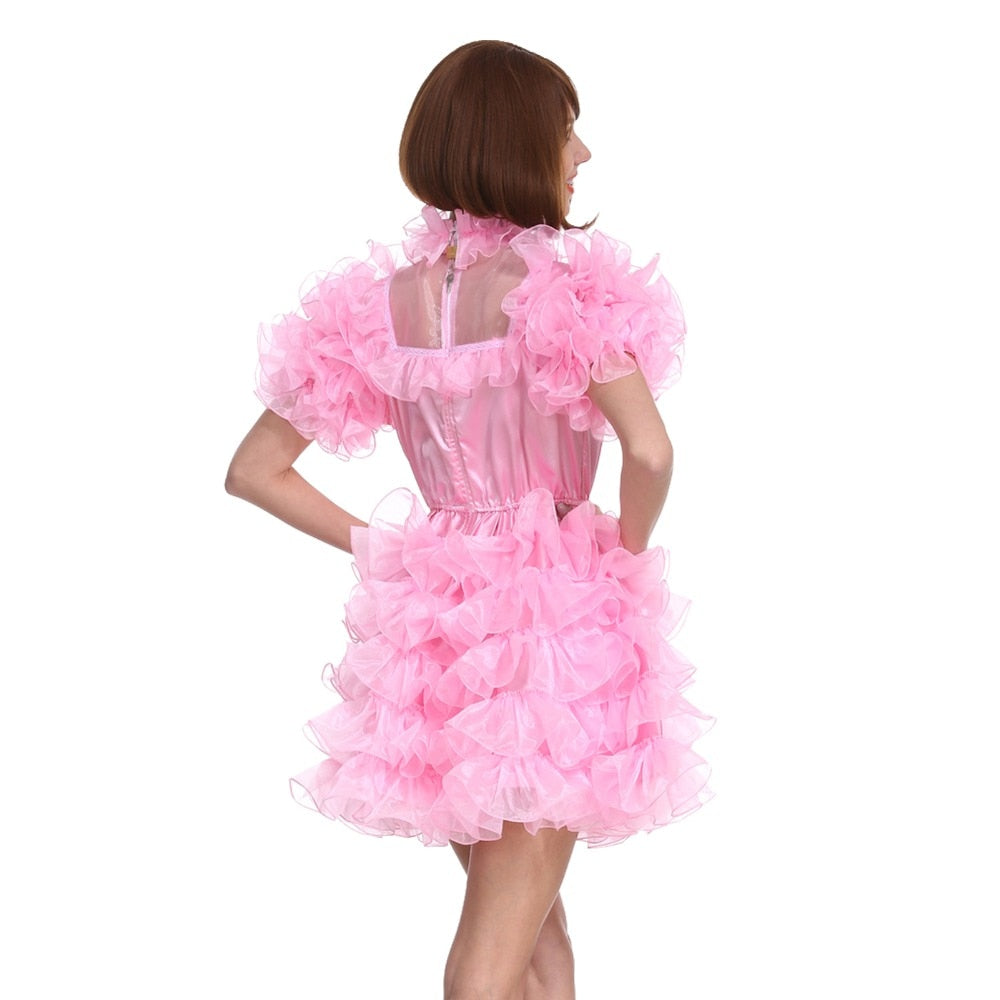 Lockable Pink Puffy Dress - Sissy Lux