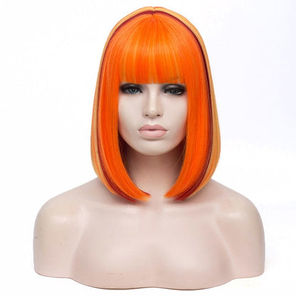 Two-Tone Straight Short Wig with Bangs - Sissy Lux
