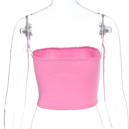Strapless Pink Butterfly Bandeau Top - Sissy Lux