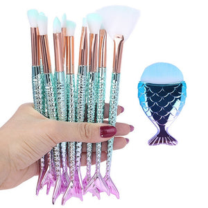 Cute Mermaid Makeup Brushes Kit - Sissy Lux