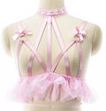 Pink Ruffles & Bows Sissy Harness Bra - Sissy Lux