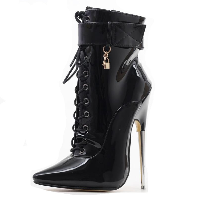 18cm Lockable Ankle Boots - Sissy Lux