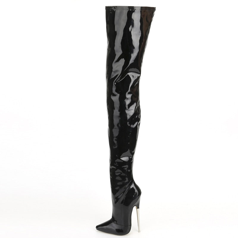 18cm Sexy Stretch Thigh High Boots - Sissy Lux