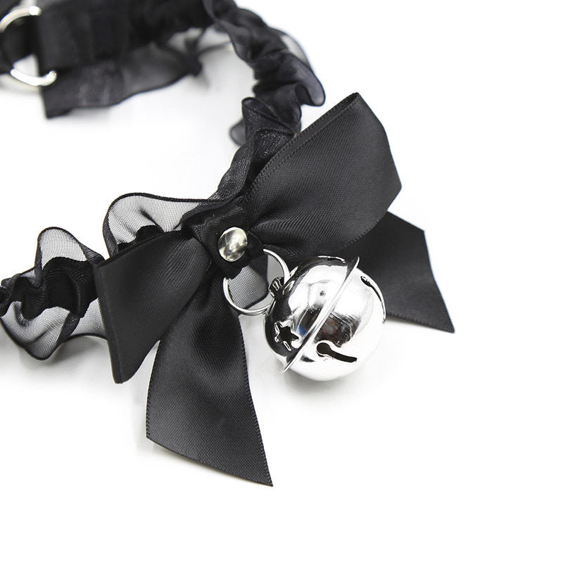 Sissy Slave Bow Knot Bell Choker - Sissy Lux