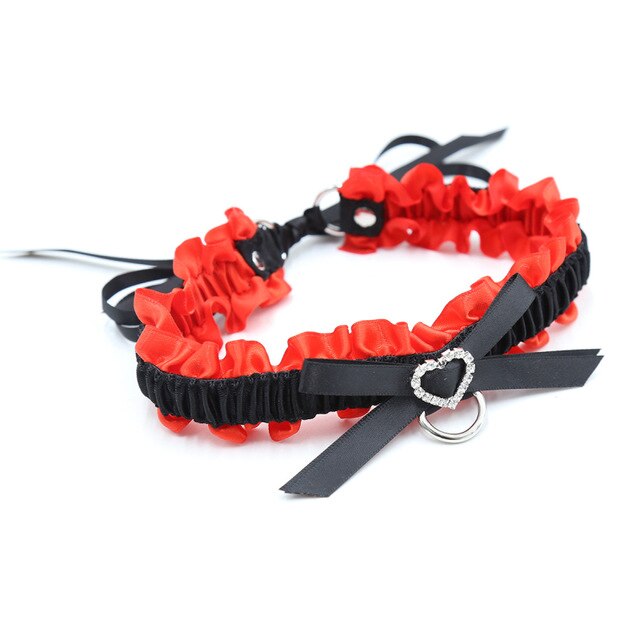 BDSM Collar - Ruffles Heart - Sissy Lux