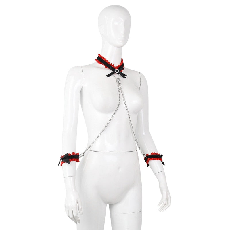 BDSM Collar - Ruffles Heart - Sissy Lux