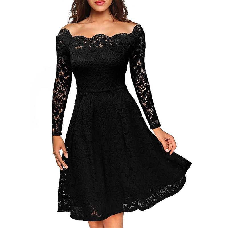 Aurora Off Shoulder Lace Dress - Sissy Lux