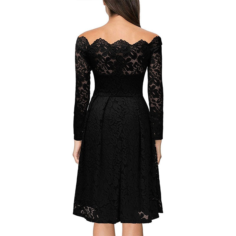 Aurora Off Shoulder Lace Dress - Sissy Lux
