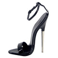 Black Stiletto Heel Sandals - Sissy Lux