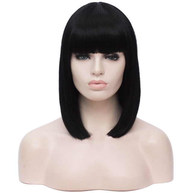 Straight Short Bob Wig with Bangs - Sissy Lux