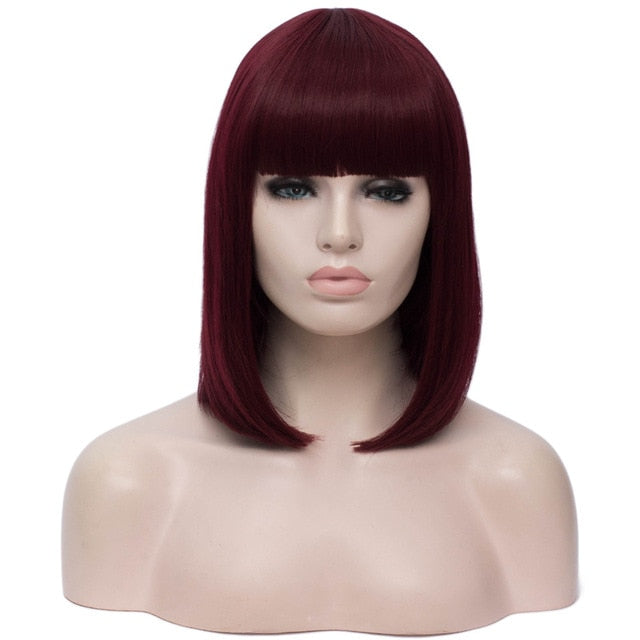 Straight Short Bob Wig with Bangs - Sissy Lux