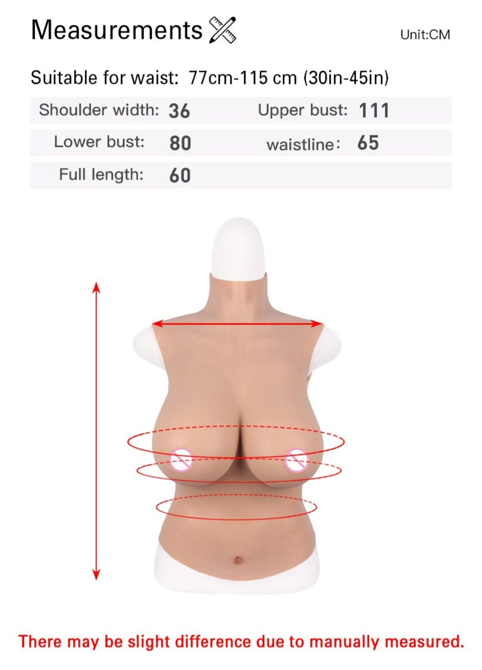 G Cup Half Body Silicone Breast Forms - Sissy Lux