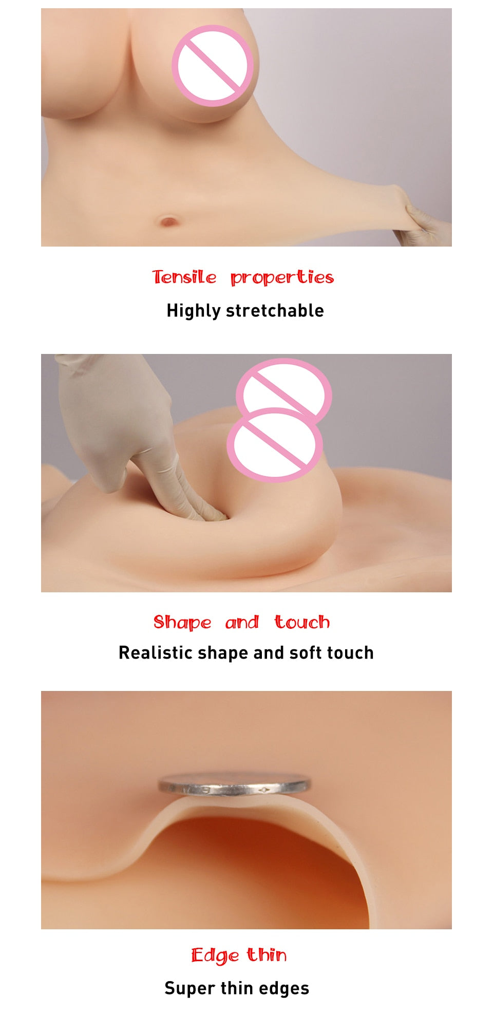 G Cup Half Body Silicone Breast Forms - Sissy Lux