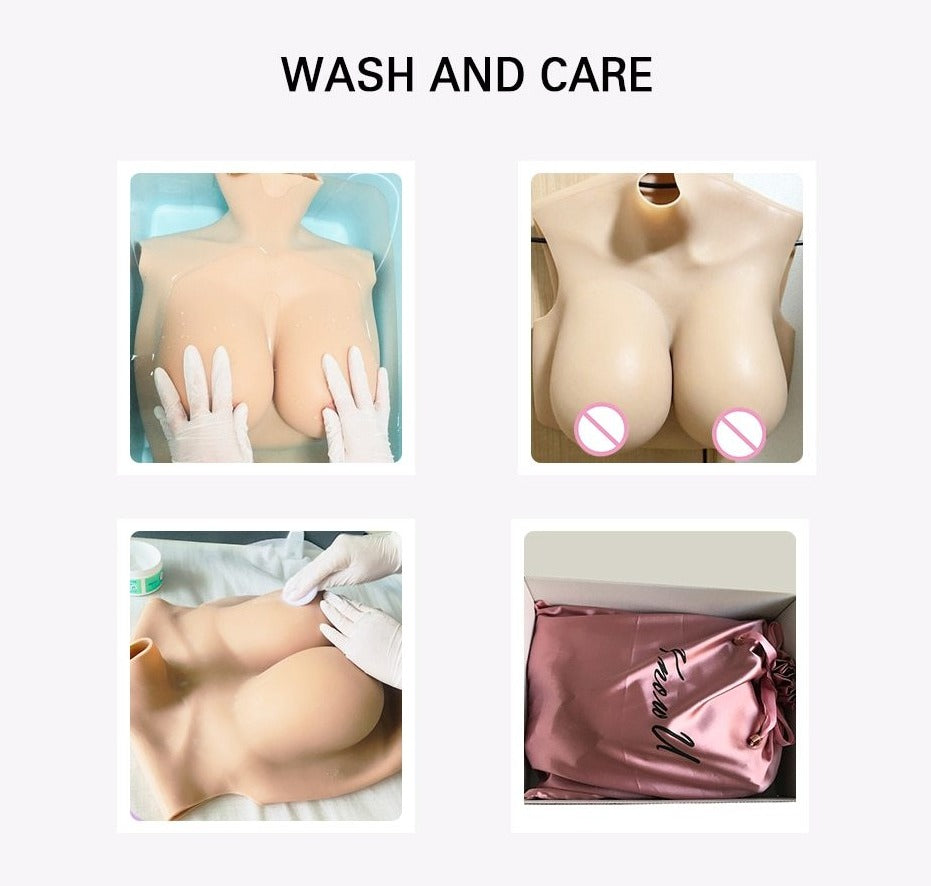 G Cup Half Body Silicone Breast Forms - Sissy Lux