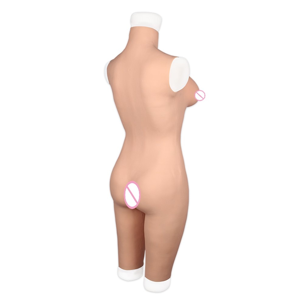 D Cup Silicone Breast Forms Full Bodysuit - Sissy Lux