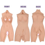 Load image into Gallery viewer, D Cup Silicone Breast Forms Full Bodysuit - Sissy Lux
