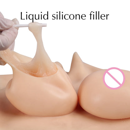 D Cup Silicone Breast Forms Full Bodysuit - Sissy Lux