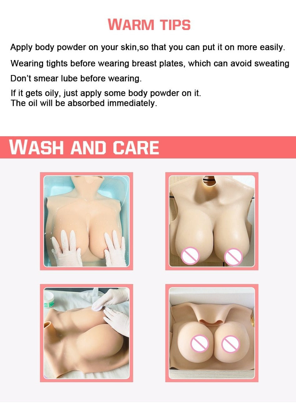 H Cup Silicone Breast Forms - Sissy Lux