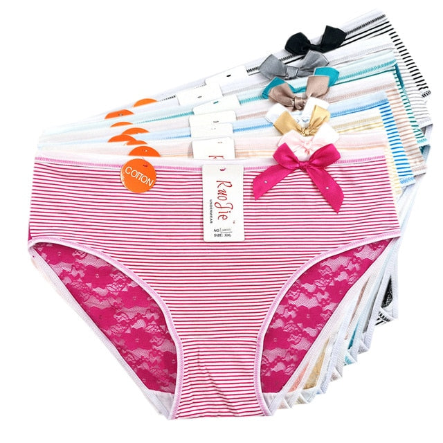 Striped Sissy Panties Set with Bowknot - Sissy Lux