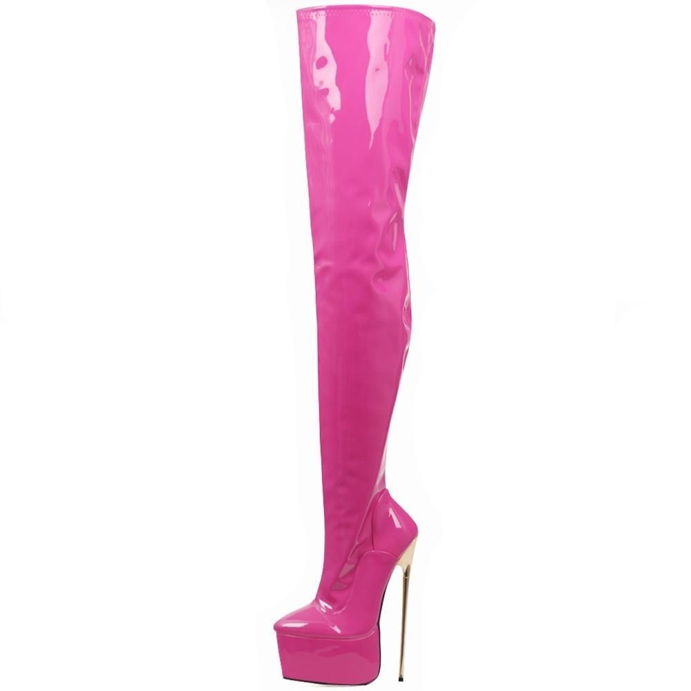 22cm Sexy Thigh High Platform Boots - Sissy Lux