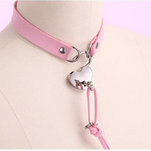 Sissy Punishment Heart Lock Choker - Sissy Lux