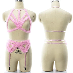 Pink Lace Sexy Sissy Harness - Sissy Lux