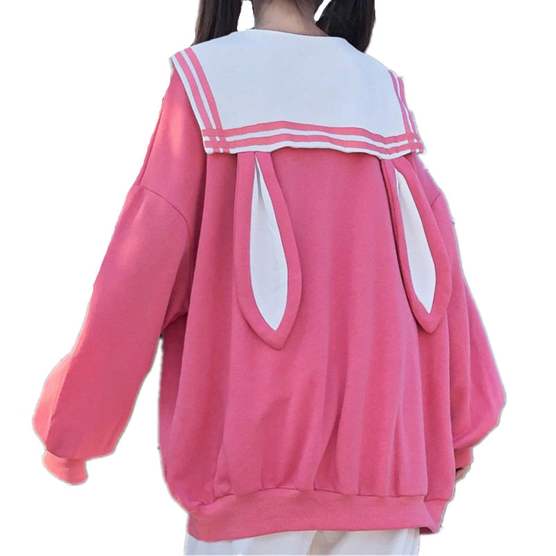 Cute Bowknot Rabbit Ears Sweatshirt - Sissy Lux