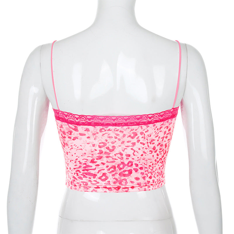 Sexy Lace Leopard Print Cami - Sissy Lux