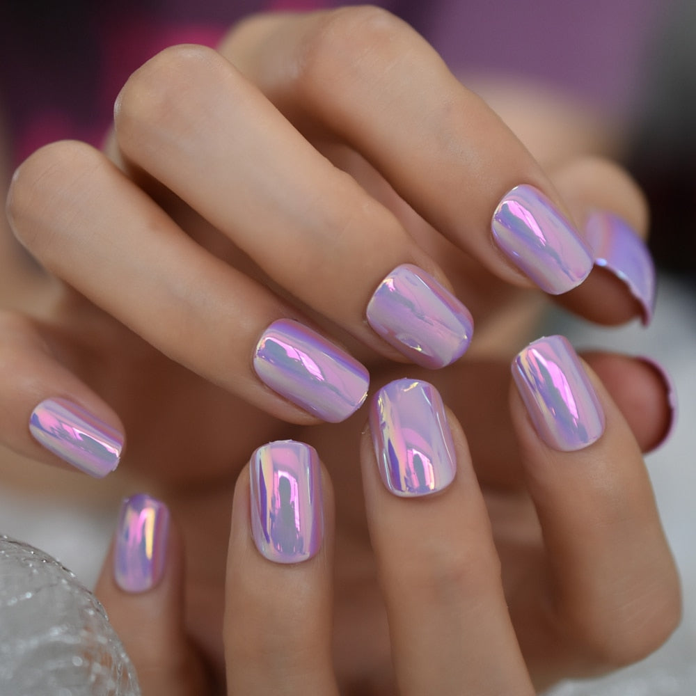 Pink Purple Fake Nails - Sissy Lux