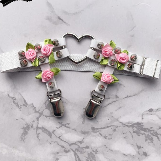 "Sissy Rose" Garter Belt Thigh Harness - Sissy Lux