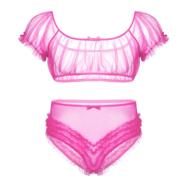 "Sissy Stacey" Sheer Lingerie Set - Sissy Lux