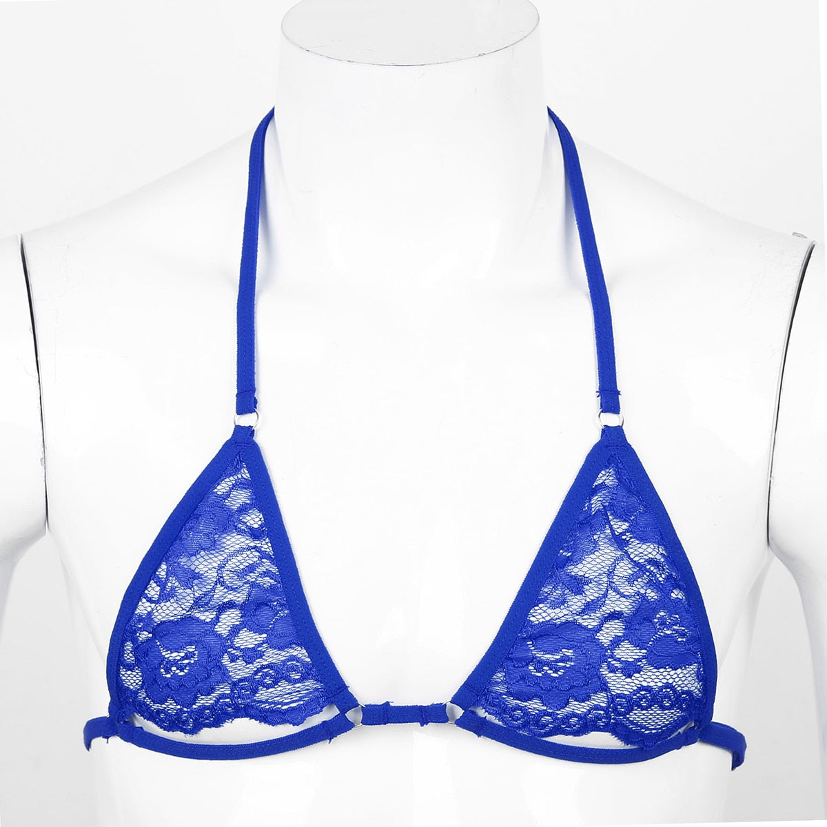 Sheer Lace Halter Bra - Sissy Lux