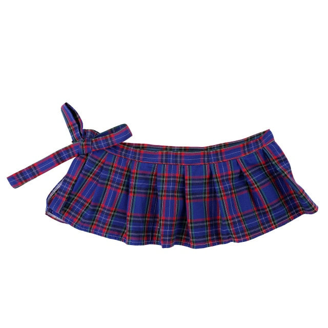 Plaid Pleated Schoolgirl Mini Skirt - Sissy Lux