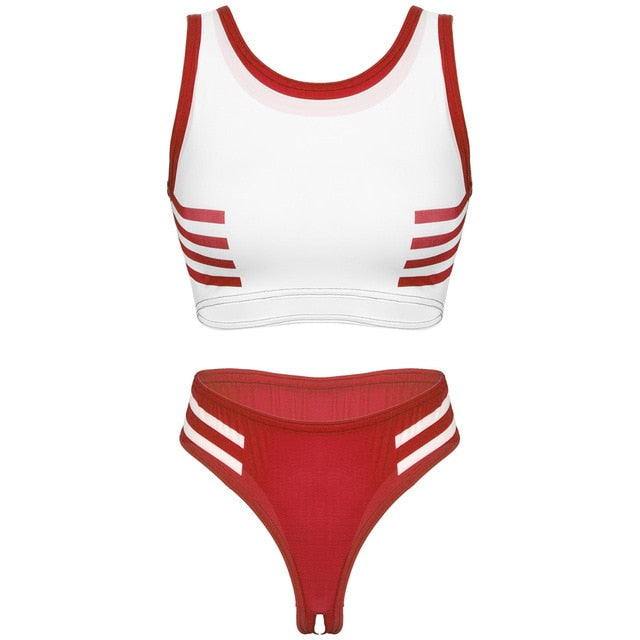 Cute Schoolgirl Crotchless Uniform - Sissy Lux