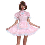 Load image into Gallery viewer, Pastel Pink Lockable Bow Satin Dress - Sissy Lux
