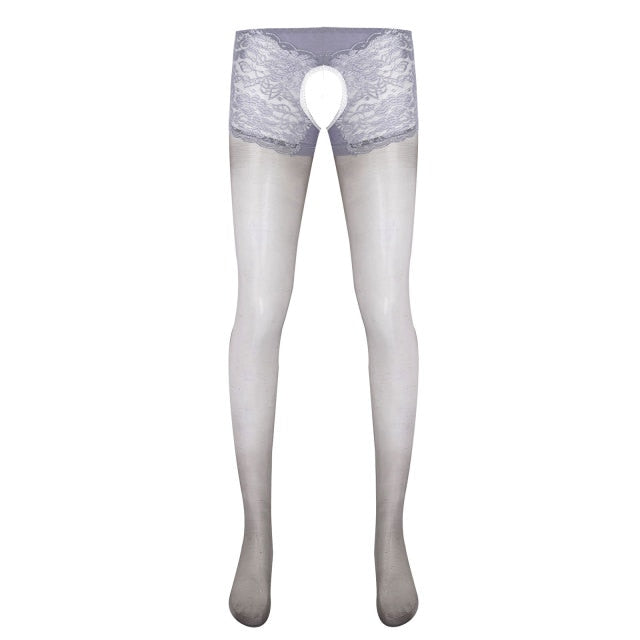 "Sissy Amanda" Lace Crotchless Pantyhose - Sissy Lux