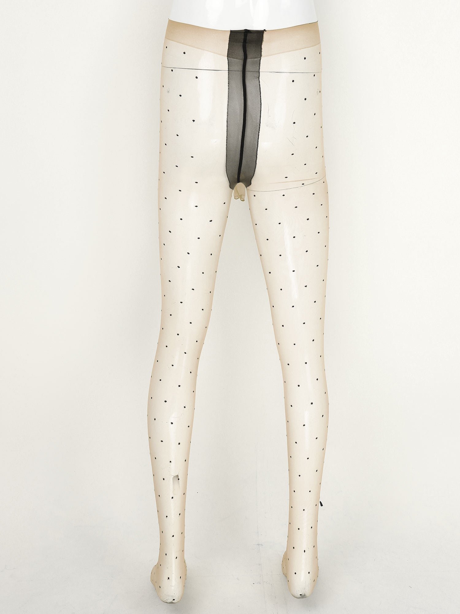 Glossy Dotted Sissy Pouch Pantyhose - Sissy Lux