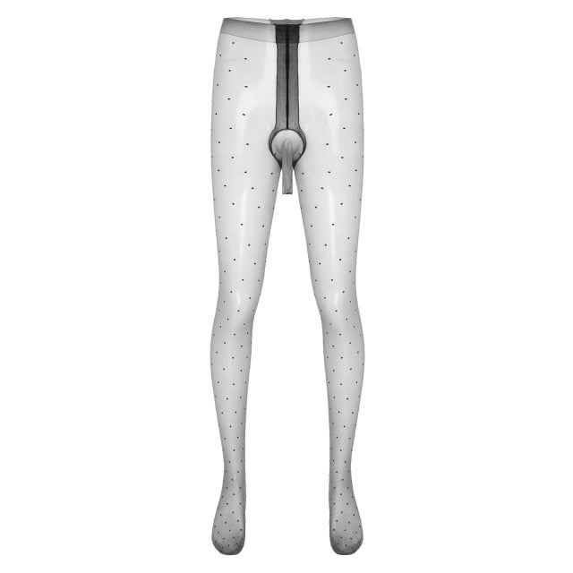 Glossy Dotted Sissy Pouch Pantyhose - Sissy Lux