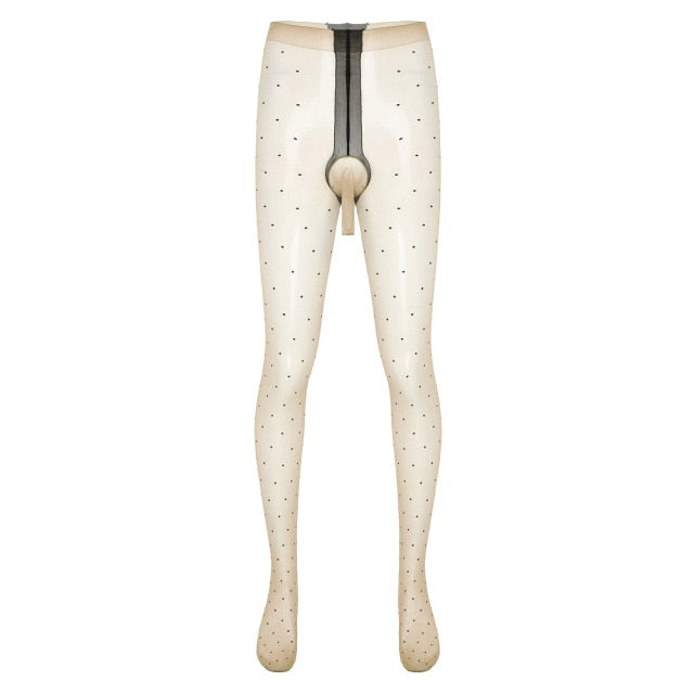 Glossy Dotted Sissy Pouch Pantyhose - Sissy Lux