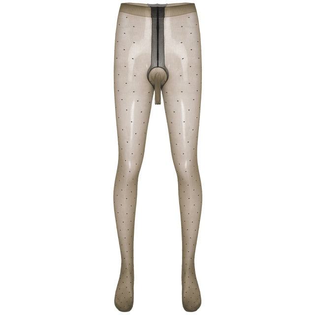 Glossy Dotted Sissy Pouch Pantyhose - Sissy Lux