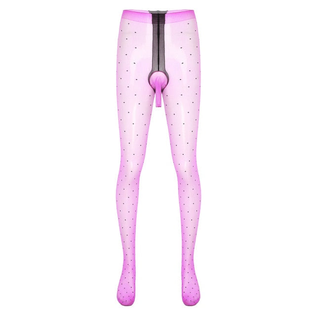 Glossy Dotted Sissy Pouch Pantyhose - Sissy Lux