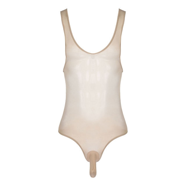 Glossy See-Through Bodysuit - Sissy Lux