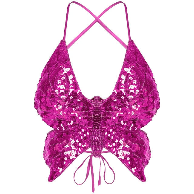 Pink Butterfly Party Top - Sissy Lux