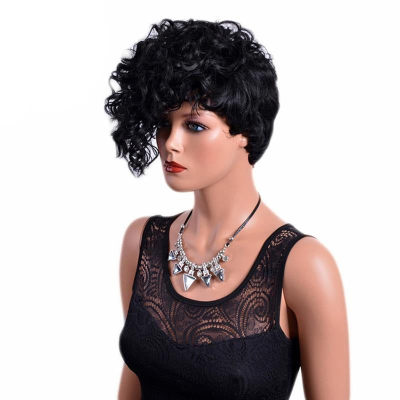 Curly Short Wig with Bangs - Sissy Lux