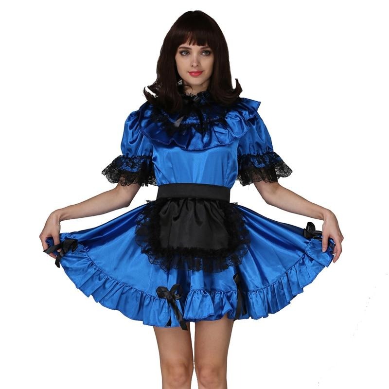 Lockable Blue Sissy Maid Dress - Sissy Lux